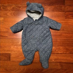 Baby Gap Unisex Quited Chambray Bunting 0-3 months
